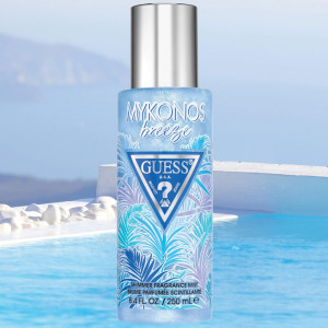 Spray de corp parfumat cu particule stralucitoare, Guess Mykonos Breeze Simmer, Femei, 250 ml