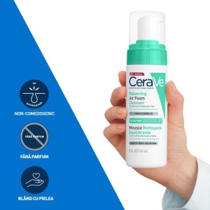 Spuma de curatare reechilibranta pentru ten normal si mixt Air Foam Cleanser Cerave, 148 ml