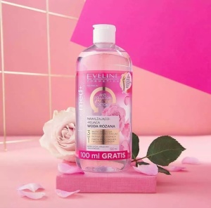 Apa micelara tonifianta de trandafiri, Eveline Cosmetics, Facemed+, Toning Micellar Rose Water 3 in 1, 400 ml