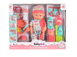 Bebelus BABYDOLL cu accesorii pentru ingrijire, 31 cm
