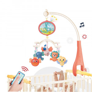 Carusel muzical pentru bebelusi, Happy Bed Bell cu muzica, proiector si telecomanda