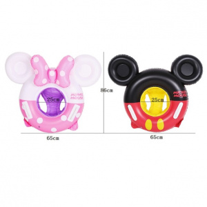 Colac gonflabil copii Minnie Mouse, 2-5 ani, Chilotel si Manere, interior 25 cm, alb cu roz