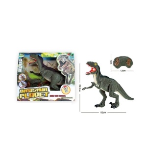 Dinozaur interactiv cu telecomanda, iumini si sunete, Dinosaur Planet, 30 cm