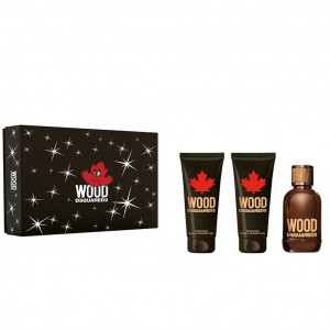 Dsquared Wood for Him, Apa de Toaleta, 100 ml + Gel de dus 100 ml + After Shave Balsam, 100 ml