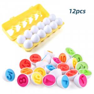 Joc Asocieri Matching Eggs – Potriveste oua cu cifre Montessori Puzzle - Img 2