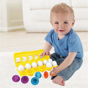 Joc Asocieri Matching Eggs – Potriveste oua cu forme geometrice Montessori Puzzle