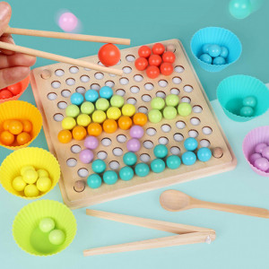Joc montessori de indemanare cu bile si asociere culori - Img 6