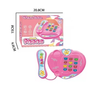 Jucarie interactiva Telefon cu sunete si lumini, roz