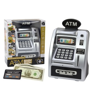 Jucarie Pusculita bancomat cu sunete pentru copii ATM cu card