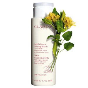 Lapte demachiant Clarins Velvet Cleansing Milk, cu gentiana alpina