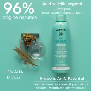 Lotiune purifianta pentru pori dilatati Just Bee Clear Apivita, 200 ml
