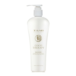 Masca de par T-LAB Professional Coco Therapy DUO reconstructie completa a parului, 300 ml