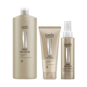 Pachet Londa Professional Fiber Infusion – Sampon 1000 ml + Tratament Reconstructiv 200 ml + Tratament 5 Minute 200 ml 