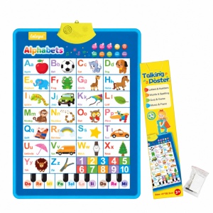 Poster educativ interactiv pentru copii, alfabet in engleza, numere si pian, 3 ani+