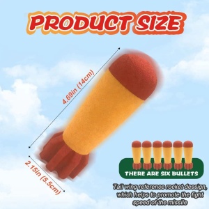 Pusca cu Proiectile din Spuma, Toy Rocket Gun – Blaster cu Aer Comprimat, pentru Copii