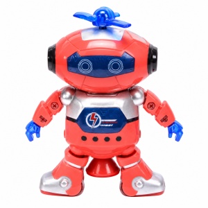 Robot dansator pentru copii, cu muzica, lumini si rotire 360°, Rosu - Img 5