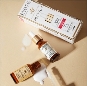 Ser Regenerator cu Peptide, pentru uniformizarea nuantei tenului, Eveline Cosmetics Multi Peptides, 18 ml