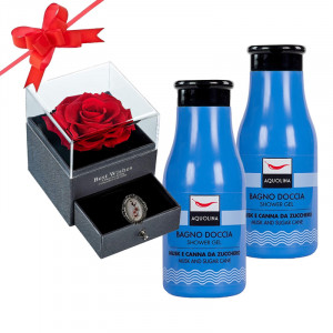 Set cadou Aquolina Musk and Sugar Cane, Cutie Tip Sertar cu Trandafir Criogenat