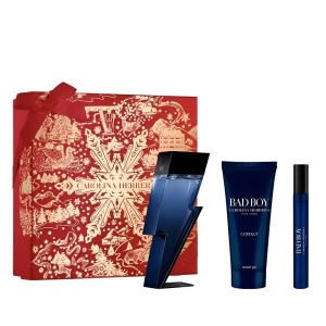 Set cadou Carolina Herrera Bad Boy Cobalt, Barbati, Apa de Parfum, 50 ml + Gel de dus, 100 ml + Apa de Parfum, 10 ml