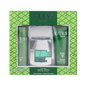 Set cadou Guess Man Green, Apa de Toaleta, Femei, 75 ml + Spray de corp, 226 ml + Gel de dus, 200 ml