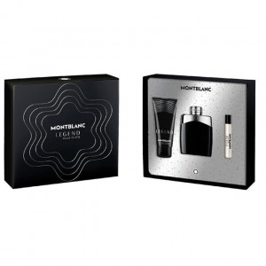 Set cadou Mont Blanc Legend Man, Apa de Toaleta 100 ml + Gel de dus, 100 ml + Mini Apa de Toaleta, 7,5 ml