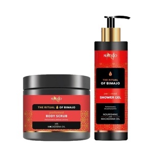 Set cadou NATIGO The Ritual of Bimajo – Gel de dus parfumat, 400 ml si Scrub de corp cu ulei de macadamia, 650 g