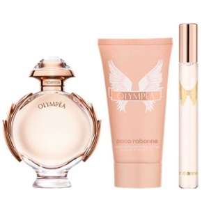 Set Cadou Paco Rabanne Olympea, Apa de Parfum, 50 ml + Lotiune de corp, 75 ml + Apa de Parfum, 10 ml
