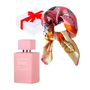 Set cadou Roselia cu Apa de Parfum, Femei Louis Varel Extreme Blossom, 100 ml si esarfa