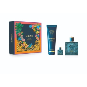 Set Cadou Versace Eros, Barbati Apa de toaleta, 100 ml + 5 ml, si Gel de dus 150 ml
