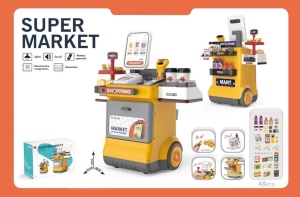 Set de joaca Supermarket cu efecte sonore si luminoase portocaliu