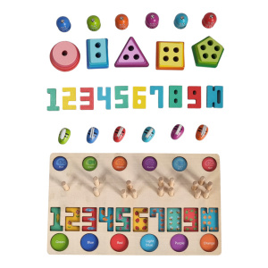 Set Educativ logaritmic Montessori din Lemn - Multifunctional 4 in 1