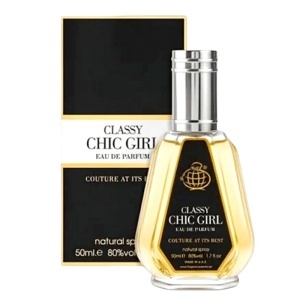 Set Elysa – Apa de Parfum Classy Chic Girl Fragrance World 50ml, Esarfa satinata verde