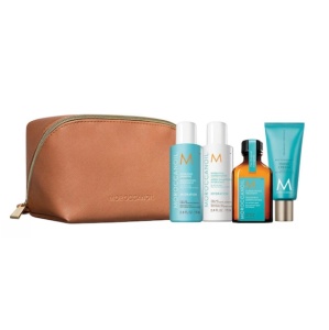 Set Hydration Essentials, Moroccanoil, Sampon 70ml, Balsam 70 ml, Crema de maini 40 ml, Tratament ulei de par pentru toate tipurile de par 25ml