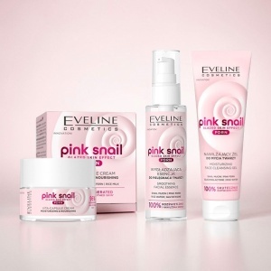 Set Ingrijire Ten Eveline Pink Snail PDRN – Crema Hidratanta 50 ml + Esenta Faciala 100 ml + Gel Curatare 150 ml