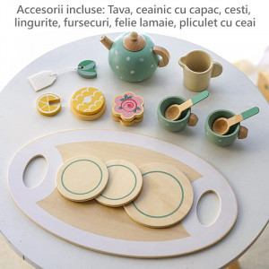 Set Joc de rol din lemn servirea ceaiului Afternoon Tea Kabi, 15 piese - Img 2