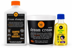 Set Lola Cosmetics Dream Cream pentru Păr Uscat – Șampon 250 ml + Mască 450 g + Ulei Argan 50 ml