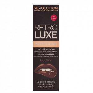 Set Makeup Revolution: Ruj lichid Retro Luxe, Glory, 5,5 ml + Creion de buze Retro Luxe, Glory, 1 g - Img 2
