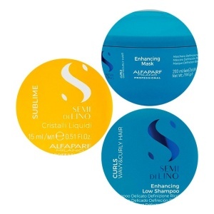 Set pentru par ondulat Alfaparf Milano Curls Sampon 250 ml + Masca 200 ml + Ulei Cristalli Liquidi 15 ml