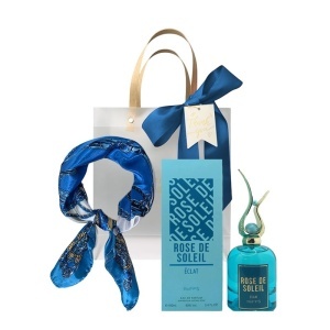 Set Rose De Soleil Eclat Riiffs, Apa de Parfum, Femei, 100 ml + Esarfa satinata + Punga cadou