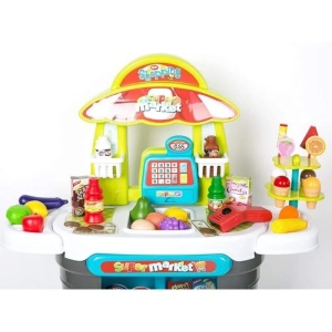 Supermarket pentru Copii – Set cu Casa de Marcat, Scanner si Accesorii, 61 Piese