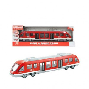 Tramvai electric pentru copii, cu sunete si lumini, ambalaj