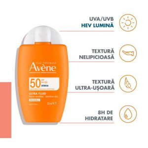 Ultra-Fluid cu protectie solara SPF 50 TriasorB, 50 ml, Avene
