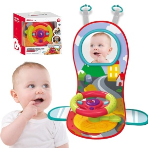 Volan Bebe cu Sunete si Efecte Simulate de Condus, Jucarie Interactiva 3 in 1 