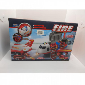Avion de pompieri Fire Garage cu sunete si lumini - Img 2