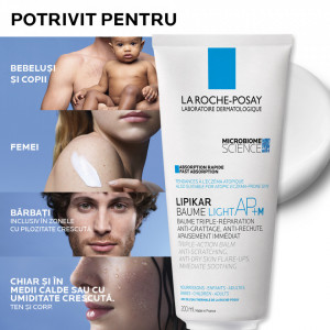 Balsam cu tripla actiune impotriva puseurilor de uscaciune a pielii La Roche-Posay Lipikar Baume Light AP+M - Img 3