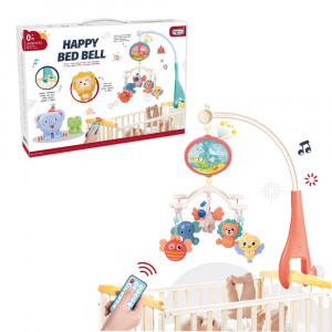 Carusel muzical pentru bebelusi, Happy Bed Bell cu muzica, proiector si telecomanda