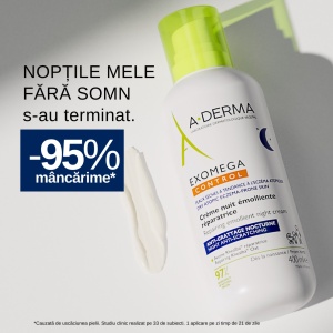 Crema de noapte reparatoare si emolienta pentru piele uscata Exomega Control, 400 ml, A-Derma