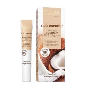 Crema de ochi ultra-hranitoare cu ulei de cocos bio, Eveline Cosmetics Rich Coconut, 20 ml