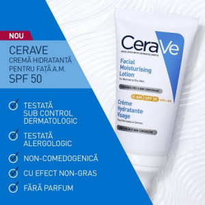 Crema hidratanta pentru ten normal-uscat cu SPF 50 CeraVe, 52 ml - Img 5