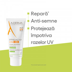 Crema reparatoare A-Derma Epitheliale AH Ultra SPF 50+, 100 ml